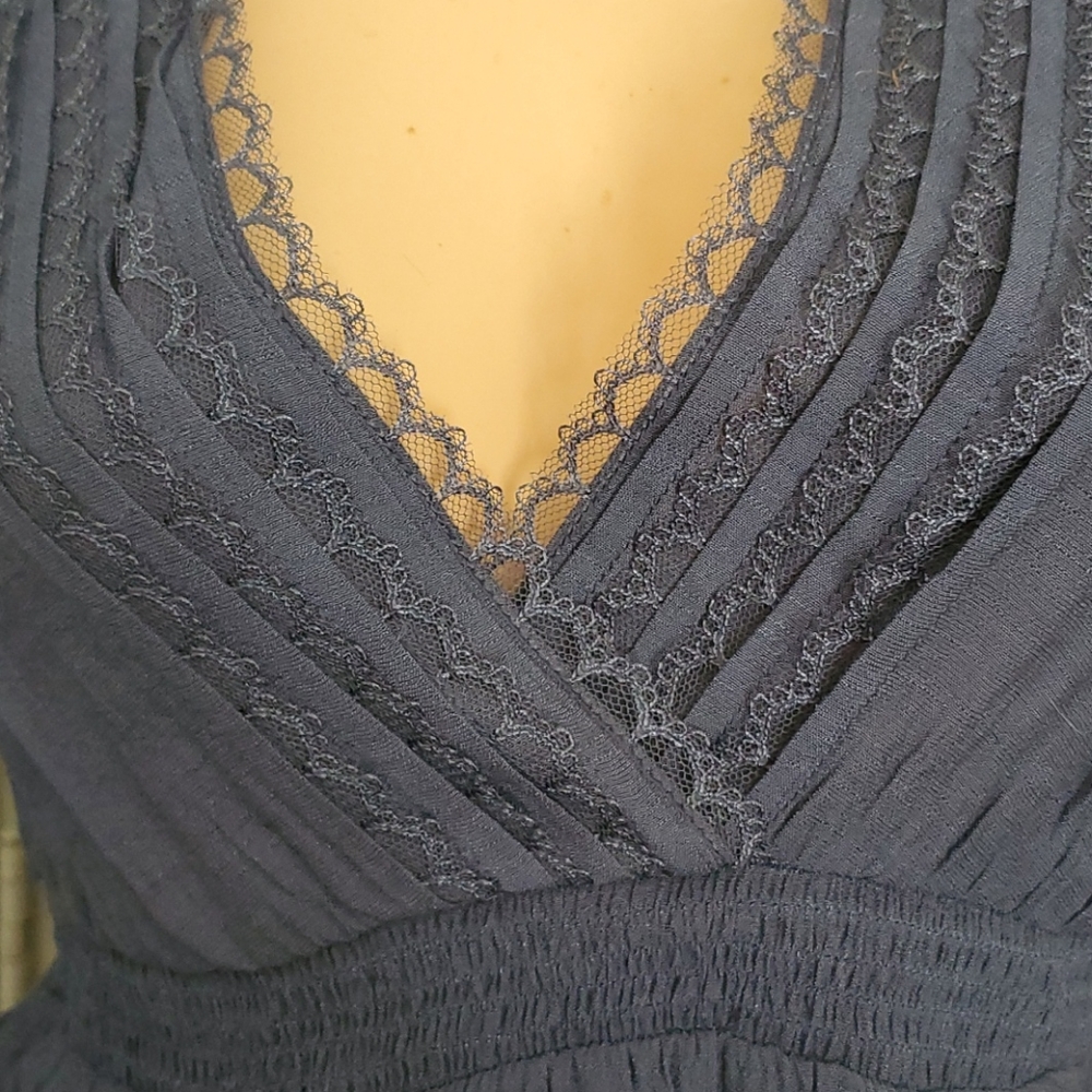 LAST ONE Spring 2021 Blue Lace V Neck Top - Picture 13 of 14
